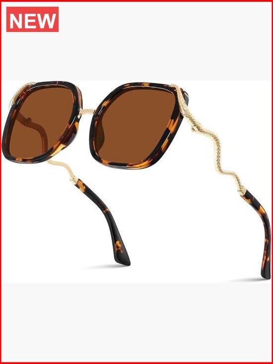 Polarized Oversized Square Sunglasses UV Protection Vintage Style Sun Glasses main image 5